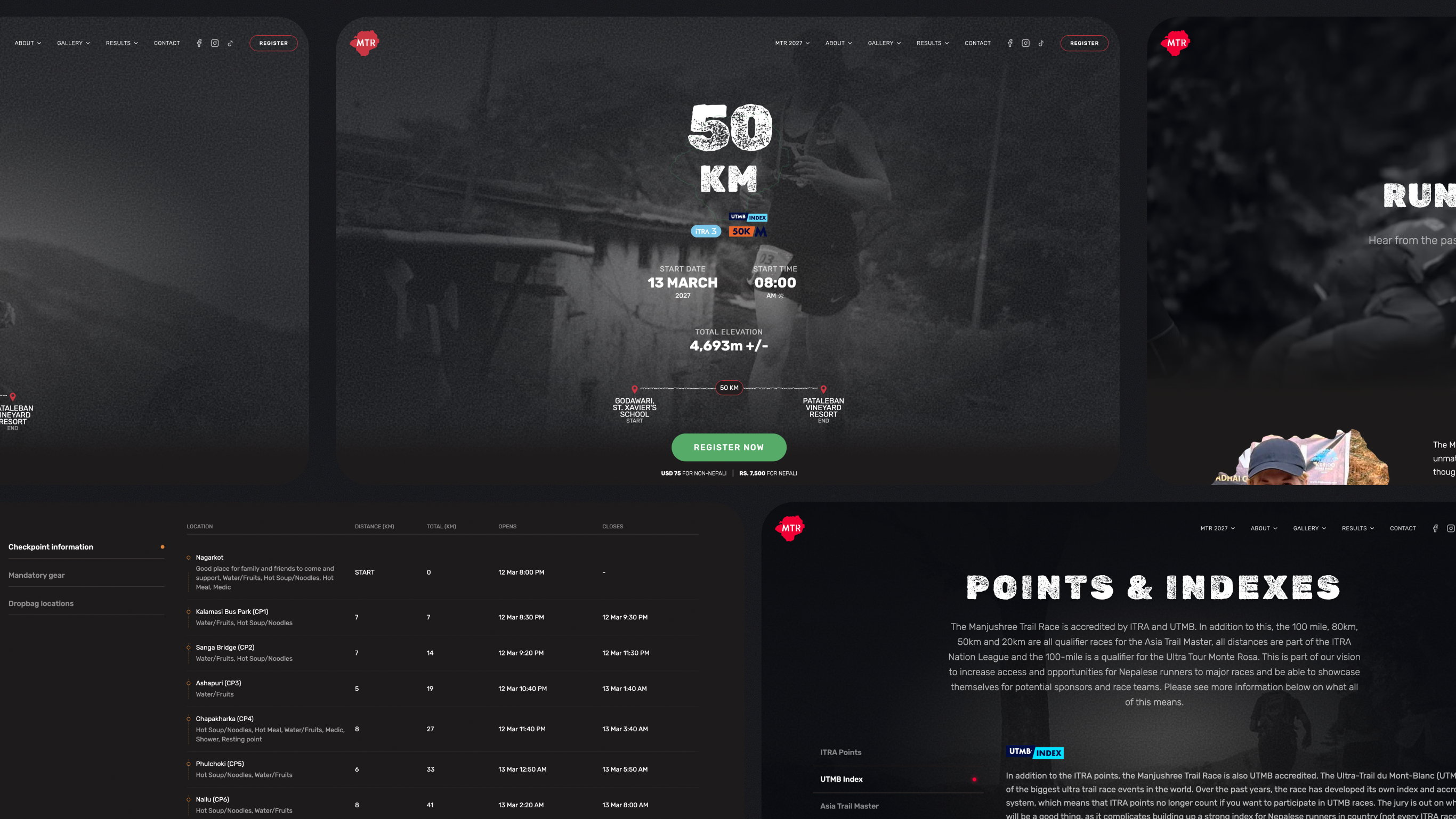 Few screenshots of MTR website